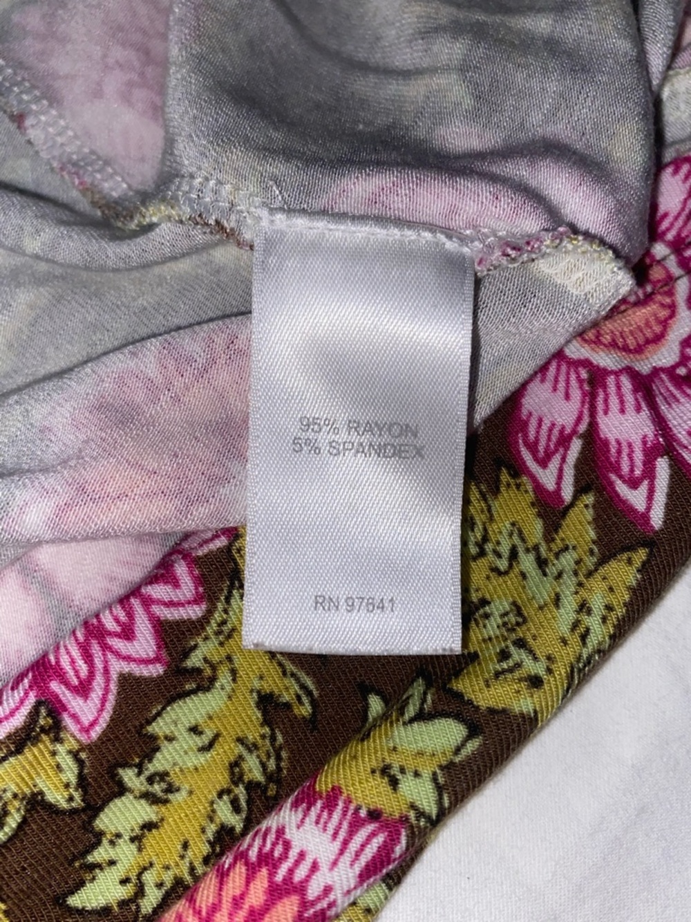 J. Jill Brown Floral Top with Pink and Yellow Accents - Picture 5 of 7